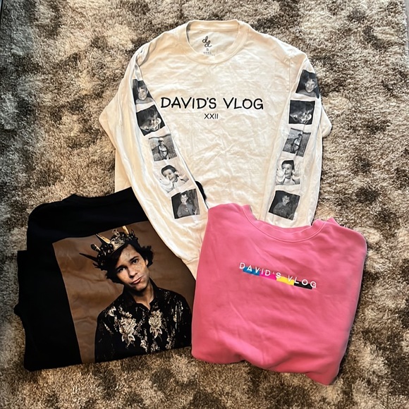 David Dobrik Bundle (2 Long Sleeves & 1 Crew Neck included) - Picture 1 of 6